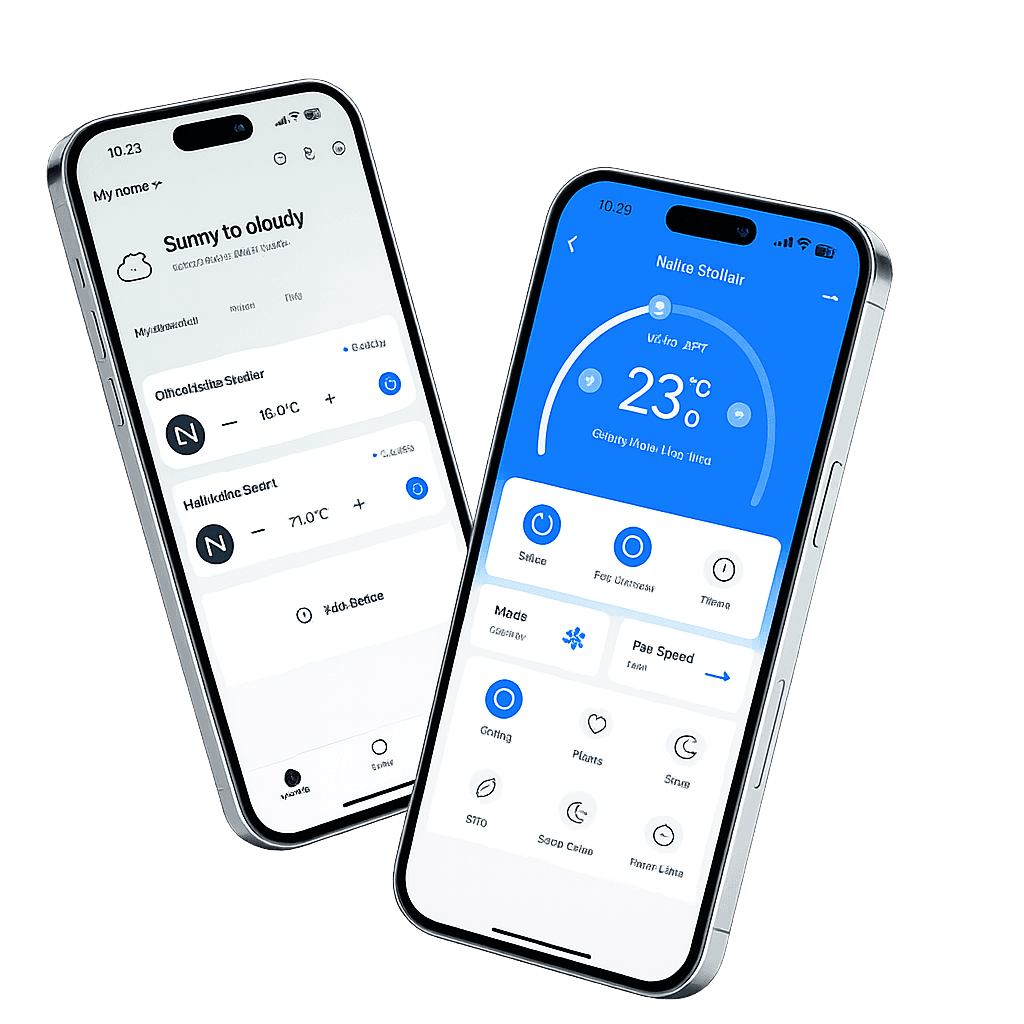 Smartfón s ovládaním klimatizácie
